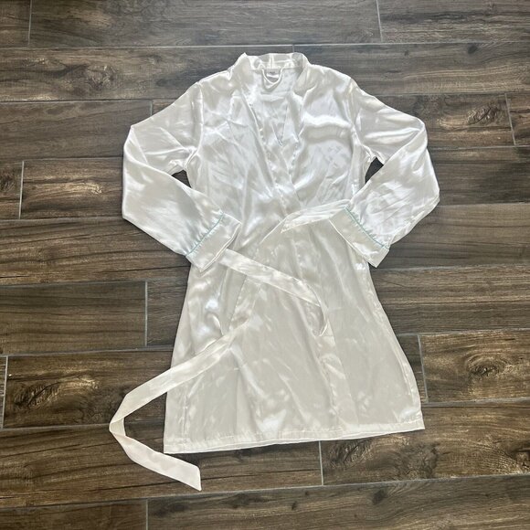 Bride Robe White And Blue Size Medium Apt 9 - Picture 1 of 6